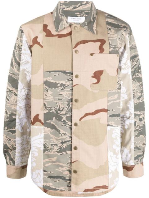 Marine Serre MARINE SERRE Multi-panel Single-breasted Jacket Beige