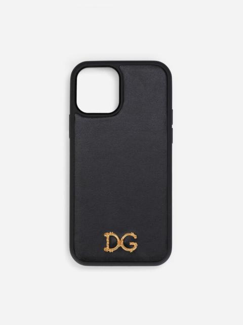 Dolce & Gabbana Calfskin iPhone 12 Pro max cover with baroque DG logo