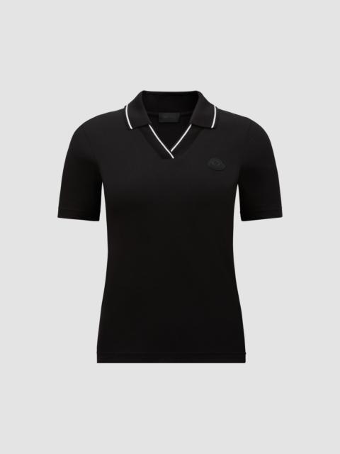 Moncler Logo Patch Cotton Piquet Polo Shirt