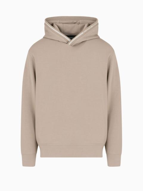 EMPORIO ARMANI Hooded sweatshirt in bonded jersey