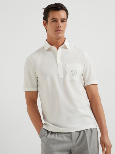 Brunello Cucinelli Lightweight virgin wool polo shirt with chest pocket and logo