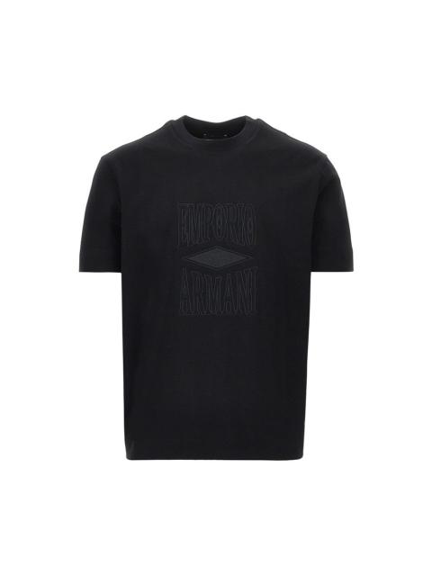 EMPORIO ARMANI JERSEY T-SHIRT WITH EMBOSSED LOGO