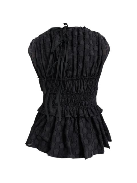 CECILIE BAHNSEN shirred cloqué top