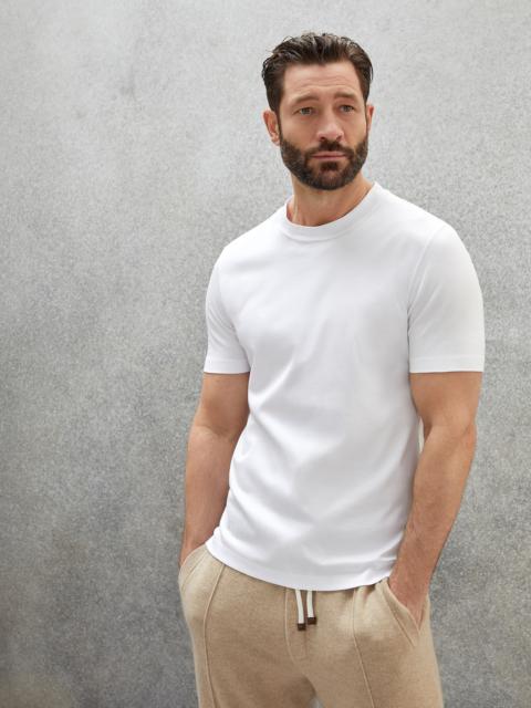 Cotton jersey round neck slim fit T-shirt