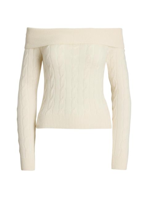 Ralph Lauren Women's Cable-Knit Cashmere Slim-Fit Sweater - Lux Cream