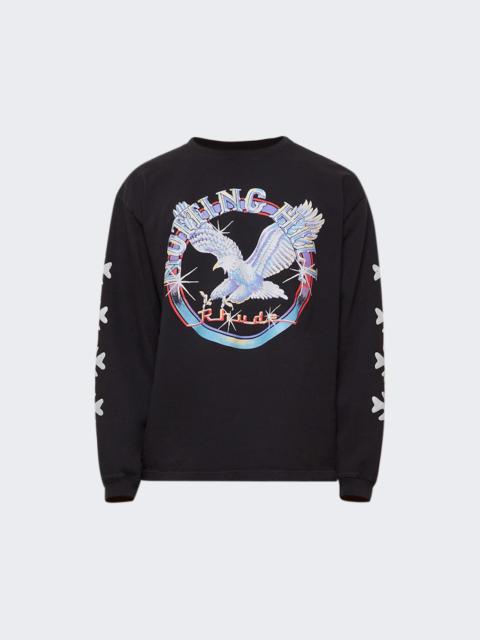 Rhude Notting Hill Eagle Long Sleeve Tee Vintage Black