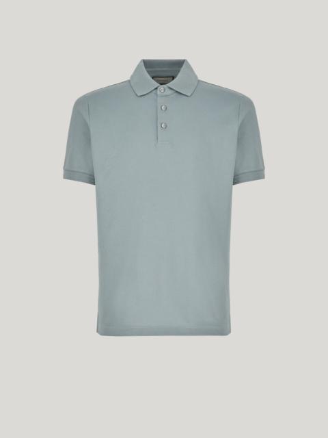 Canali GREEN POLO SHIRT IN SOFT COTTON PIQUÉ