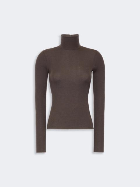 Max Mara CAVALLO Wool yarn polo-neck sweater - MUD