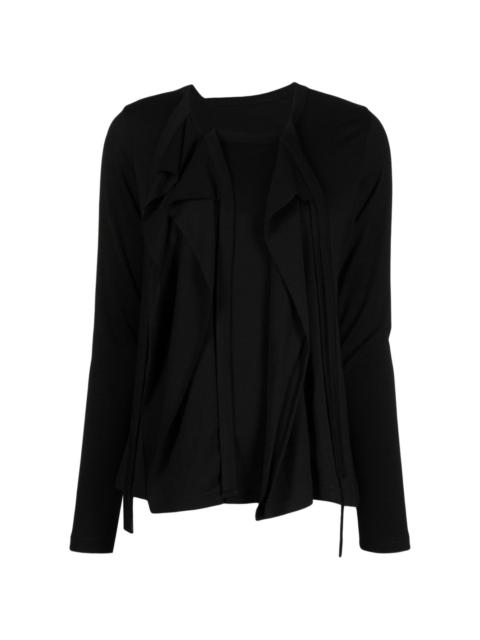 Yohji Yamamoto draped-effect wool top