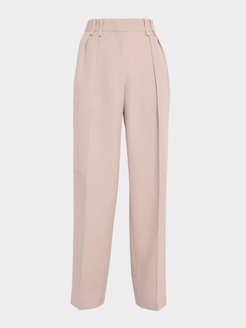 Jil Sander Pleated Wool Straight-Leg Pants