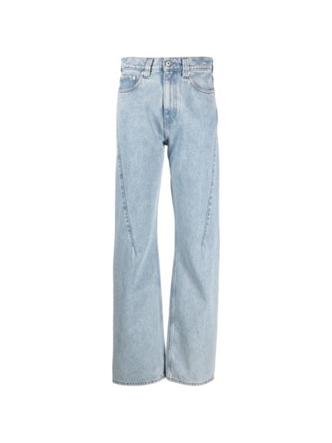 Y/Project logo-embroidered high-rise straight-leg jeans