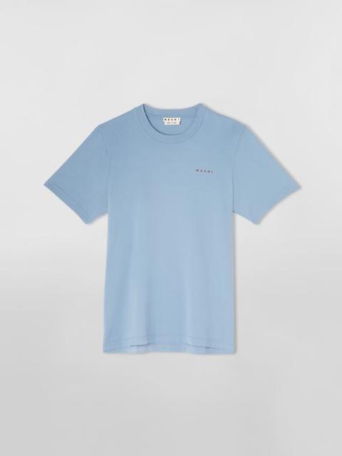 Marni PALE BLUE COTTON JERSEY T-SHIRT