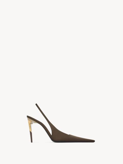 SAINT LAURENT GOYA SLINGBACK PUMPS IN SATIN CREPE