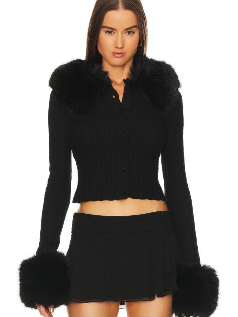 GUIZIO Heart Pointelle Cardigan