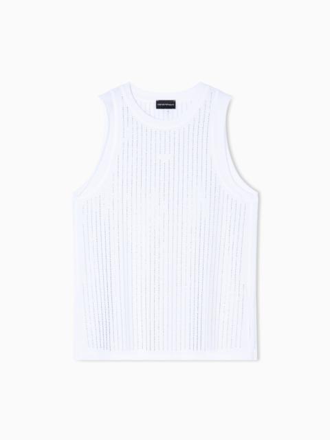 EMPORIO ARMANI MERCERIZED COTTON JERSEY TOP