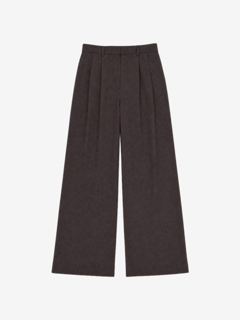 The Kooples WIDE-LEG BROWN WOOL SUIT PANTS