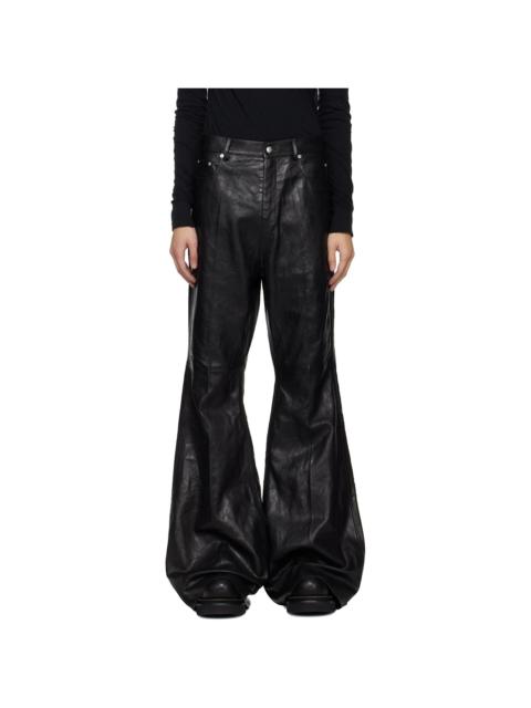 Rick Owens Black Temple Bolan Bootcut Leather Pants
