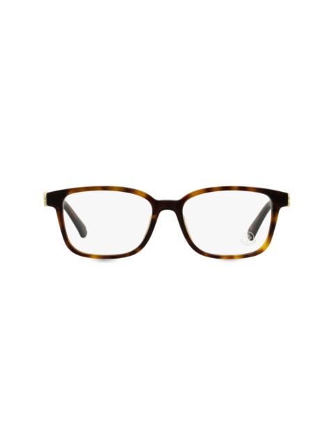 Moncler tortoiseshell rectangle-frame glasses