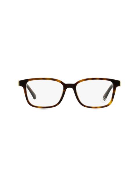 tortoiseshell rectangle-frame glasses