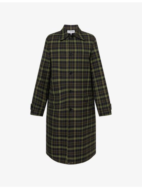 Loewe Checked Single-Breasted Cotton-Wool Blend Coat