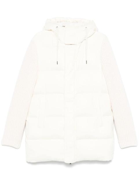 Herno knitted-sleeves coat