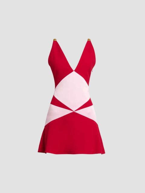 VERSACE Women's Two-Tone Prism Mini Dress - Red Pink