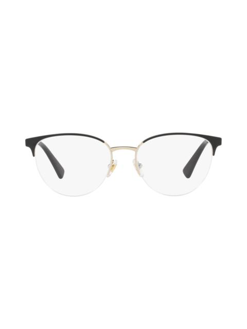 Versace 52mm Cat Eye Optical Glasses in Black Gold at Nordstrom