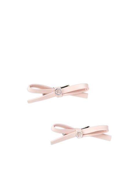 MAISON MICHEL bow leather hair clips