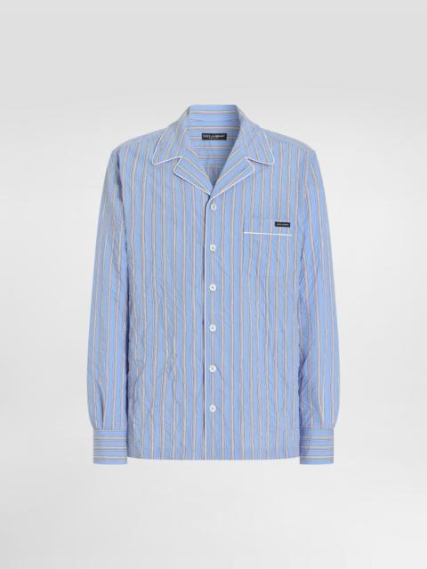 Dolce & Gabbana Crinkled striped fabric vanity shirt