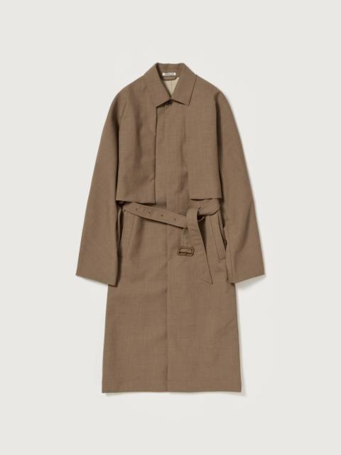 AURALEE BONDED TROPICAL WOOL LAYERED SOUTIEN COLLAR COAT