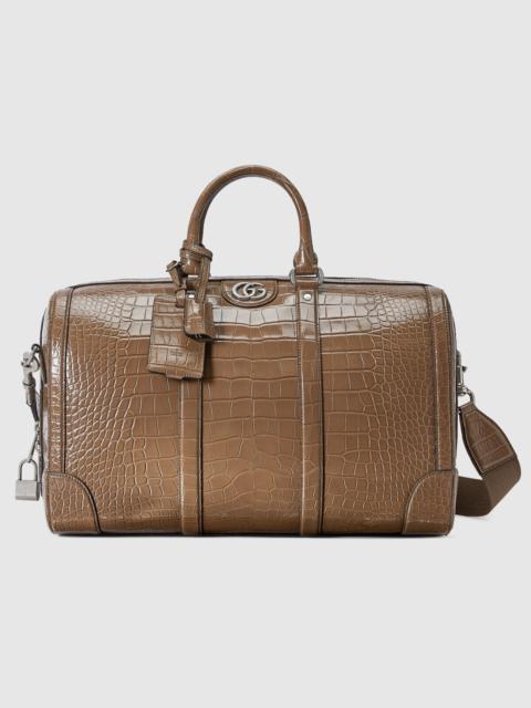 GUCCI Crocodile duffle bag with Double G