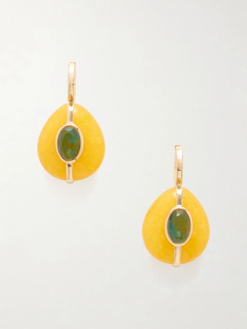 ROXANNE ASSOULIN The Stone Pebble gold-tone crystal earrings Multi