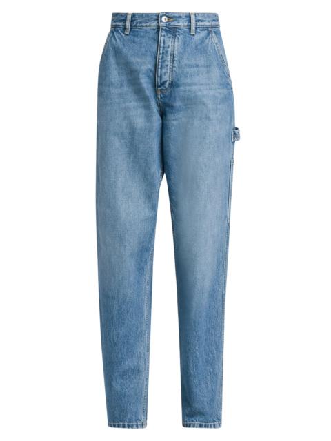 Bottega Veneta Women's Vintage Straight-Leg Cargo Jeans - Mid Blue