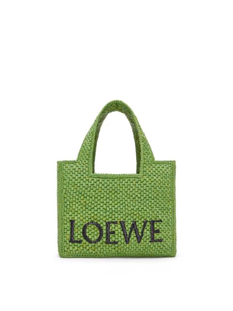 Loewe Small LOEWE Font Tote in raffia