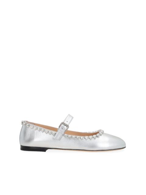 MACH & MACH Audrey crystal-embellished ballet pumps