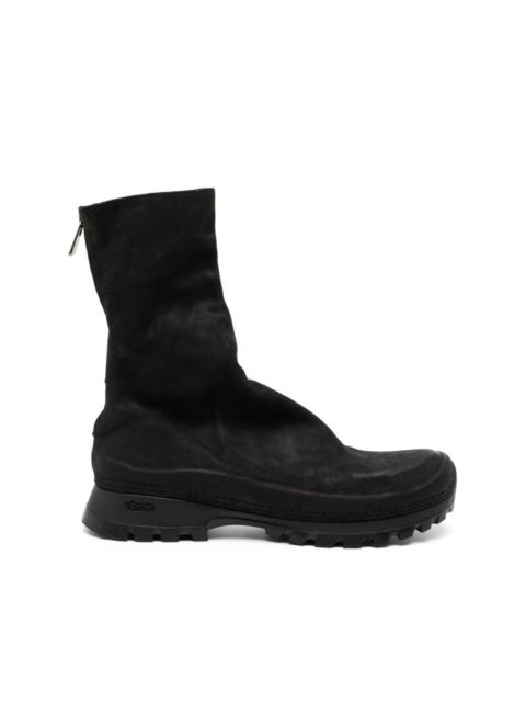 Yohji Yamamoto round-toe leather boots