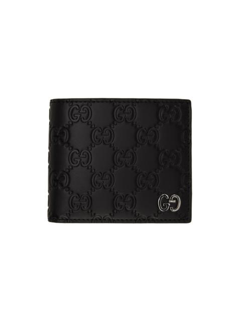 GUCCI Black 'Gucci Signature' GG Embossed Wallet