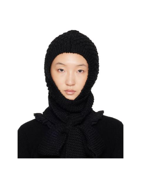 SHUSHU/TONG SSENSE Exclusive Black Bowknot Knit Hood