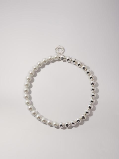 maje Mixed pearl choker necklace