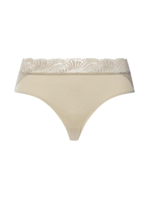 HANRO Cotton Delight Lace Trim Cotton High Cut Brief