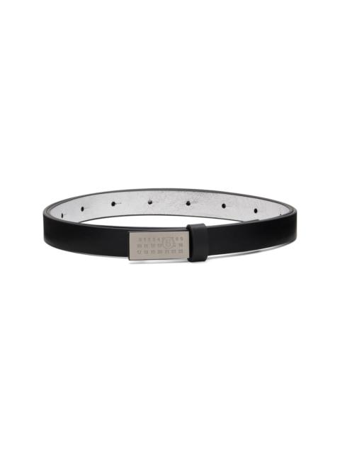 MM6 Maison Margiela Black Numeric Buckle Leather Belt
