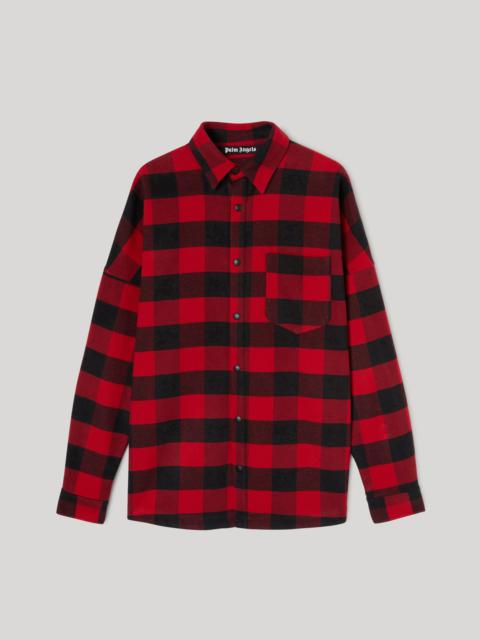 Palm Angels CURVED LOGO CHECKED SHIRT