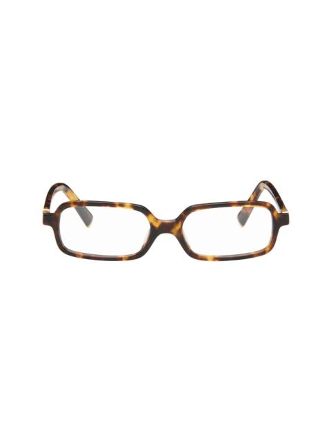 Miu Miu Brown Rectangle Glasses