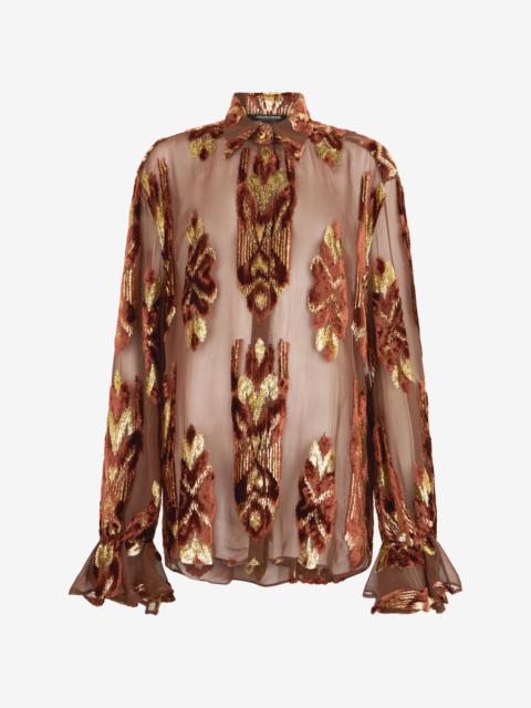 Roberto Cavalli Brown Fil Coupé Shirt