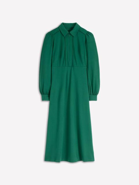 BODEN Pip Zip-Up Ponte Midi Dress-Emerald Night