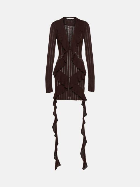 Dion Lee Ruffled pointelle minidress