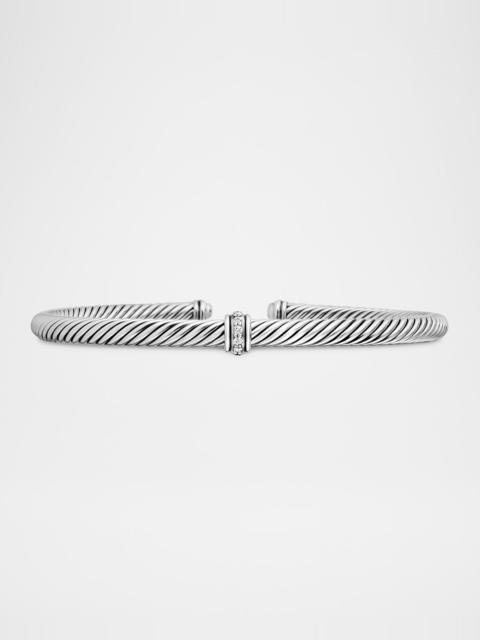 DAVID YURMAN 4mm Cable Station Bracelet w/ Diamonds