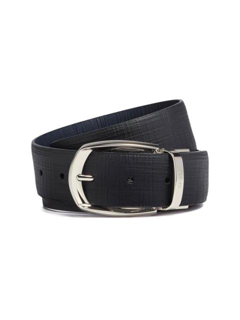 ZEGNA leather logo-engraved belt