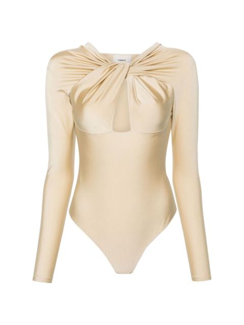 long-sleeve twisted bodysuit