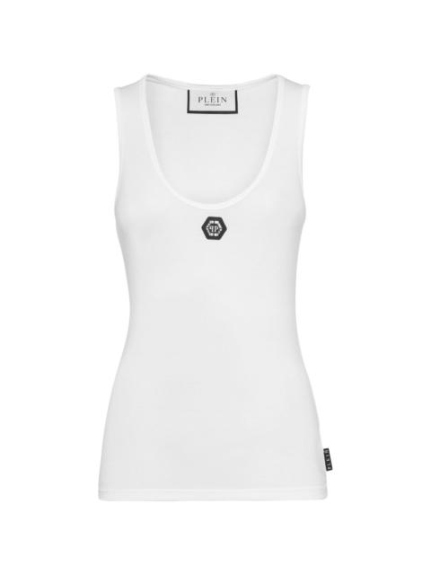 PHILIPP PLEIN logo-appliquÃ©d cotton tank top